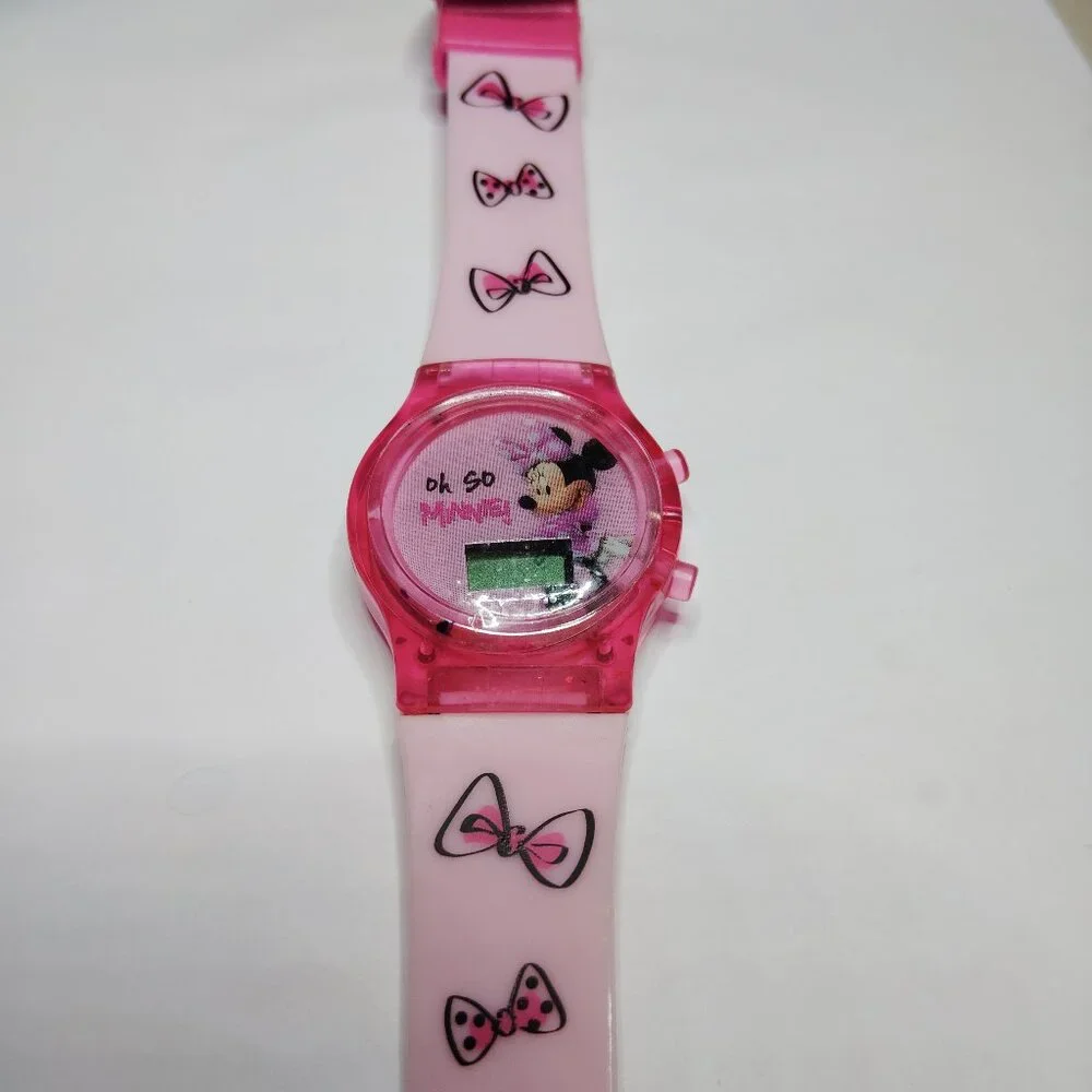 Vintage Minnie Mouse Digital Watch - Pink Bow Design, 8